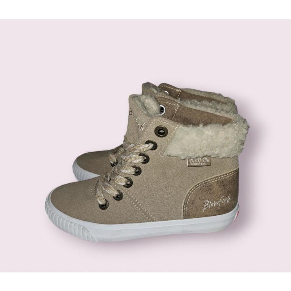 Blowfish Malibu Kids Hightop Shoes Sneakers Size 1 Tan Brown